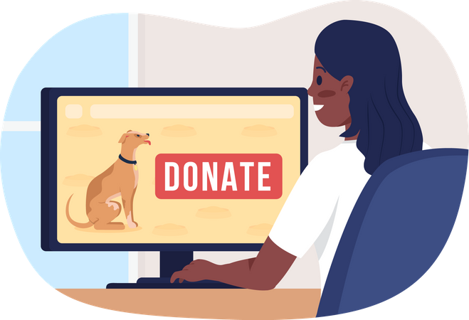 Doe online para abrigo de animais de estimação  Ilustração