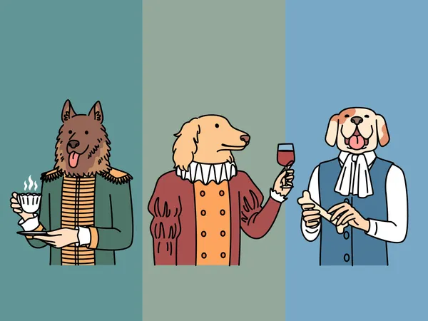 Dog animals are enjoying party  Illustration