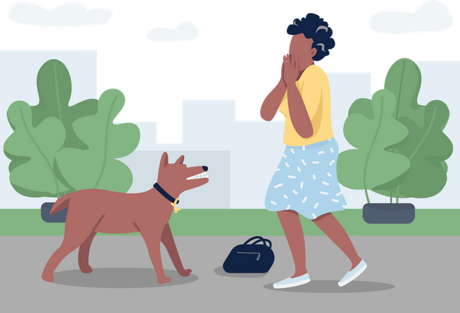 Dog attack Illustration