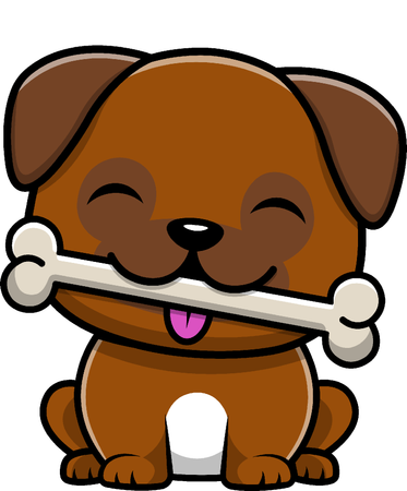 Dog Bite Bone  일러스트레이션