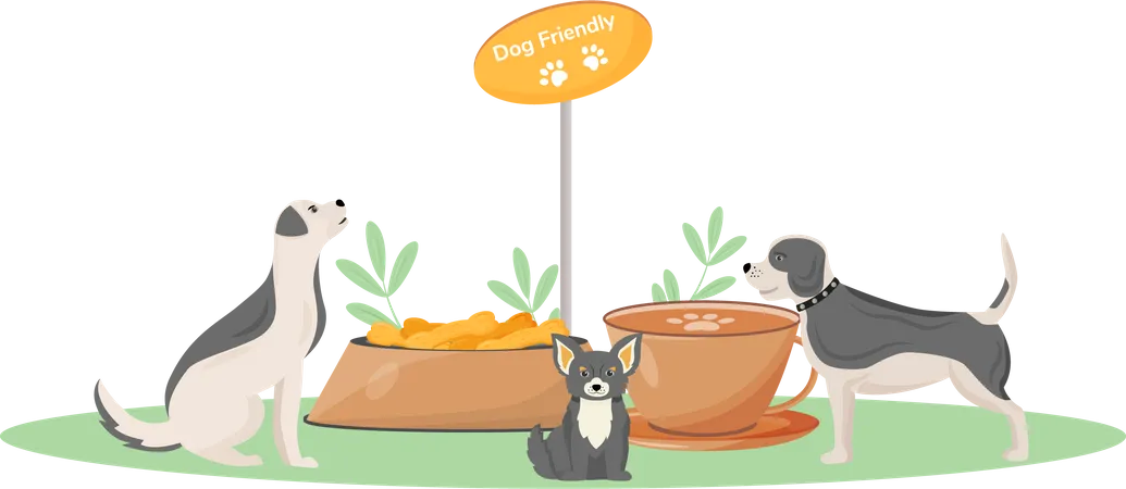 Dog friendly cafe  Illustration