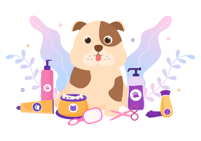 Dog Grooming  Illustration