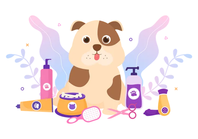 Dog Grooming  Illustration