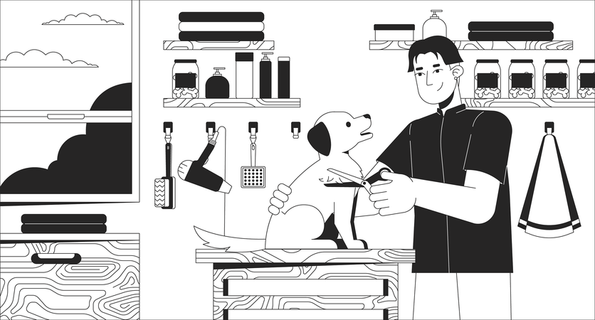 Dog grooming service  Illustration