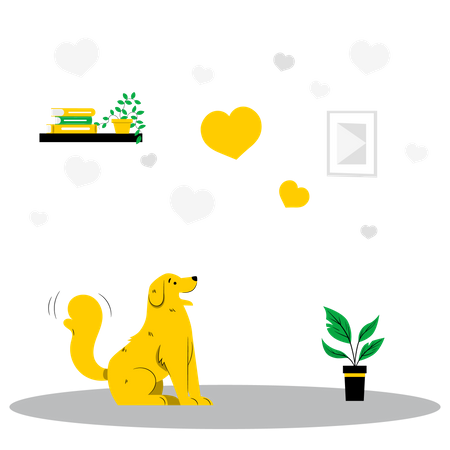 Dog in love  Illustration