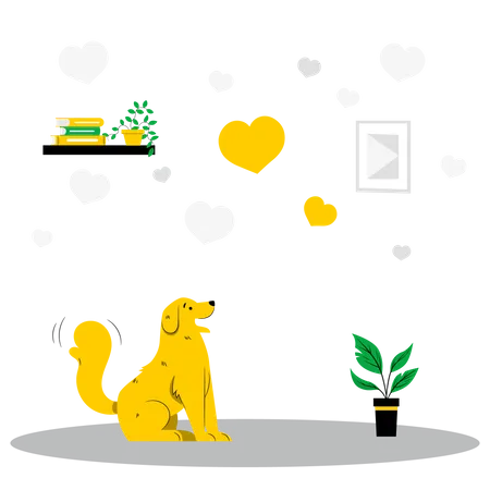 Dog in love  Illustration