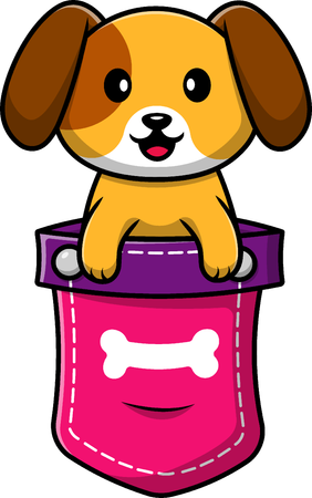 Dog In Pocket  Illustration