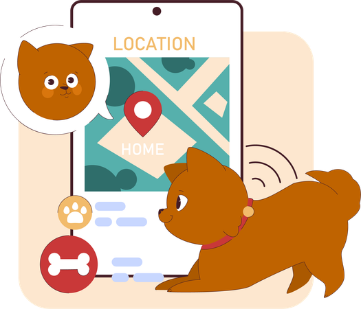 Dog location app  イラスト