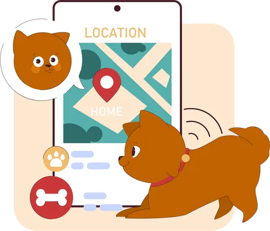 Dog location app  Illustration