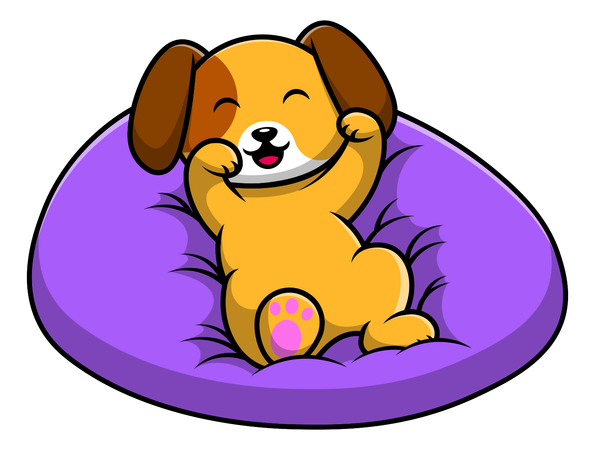 Dog Lying On Pillow  Illustration