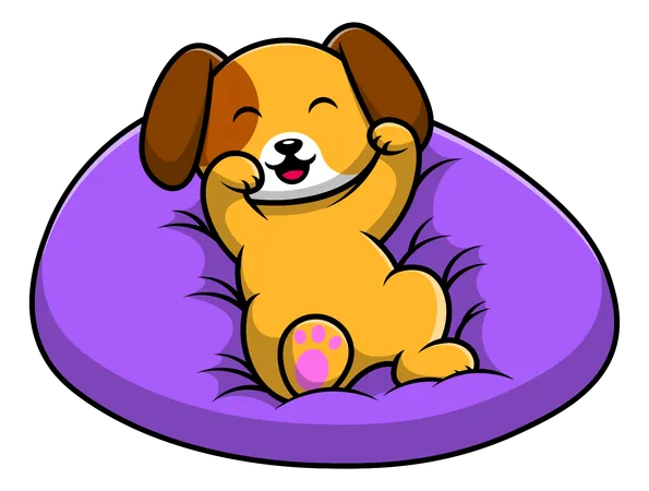 Dog Lying On Pillow  Illustration