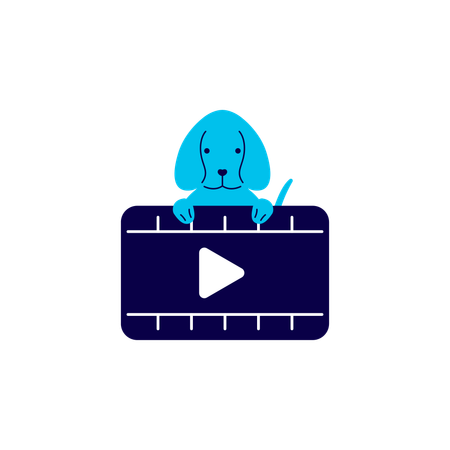 Dog Peeking Over Video  Illustration