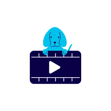 Dog Peeking Over Video  Illustration