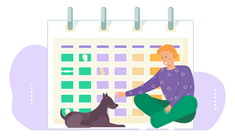 Dog Schedule  Illustration