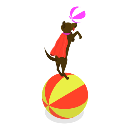 Dog show in circus  Illustration