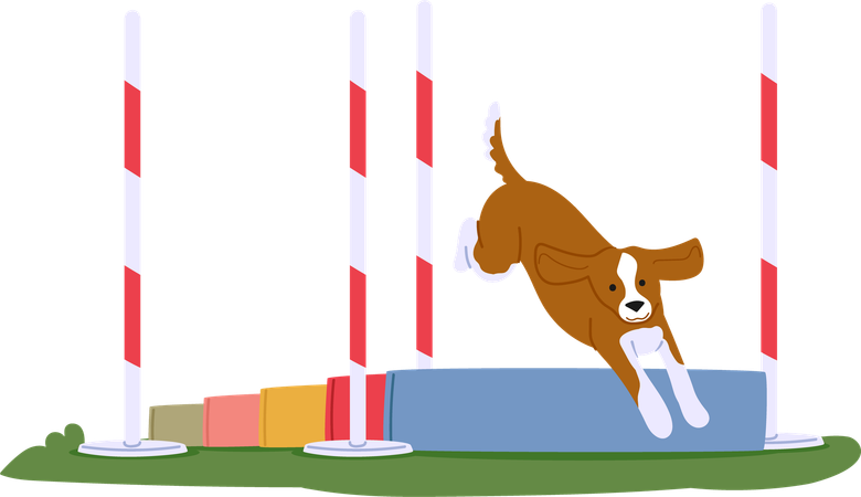 Dog showcasing jumping skills  Illustration