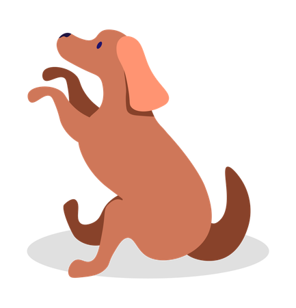 前足を上げている犬  イラスト