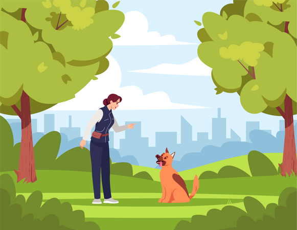 Dog training  Illustration