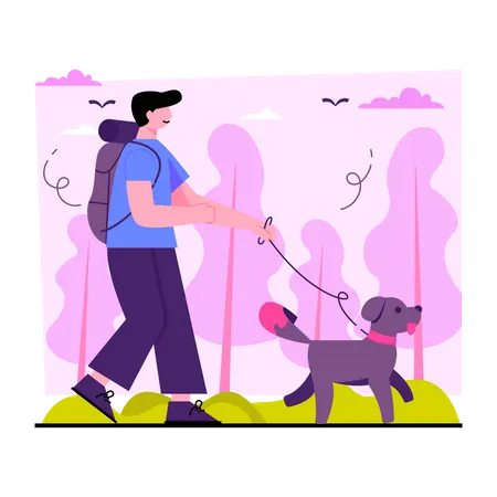 Dog Walker Illustration