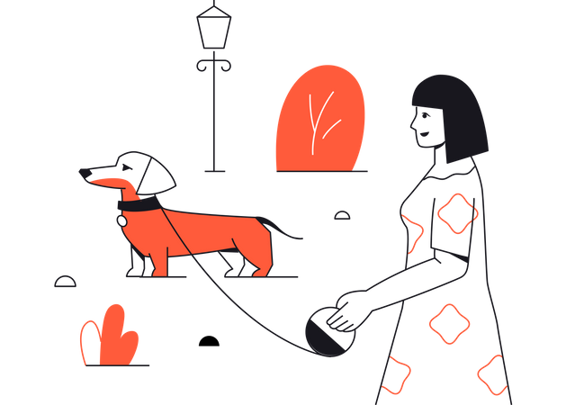 Dog walking  Illustration