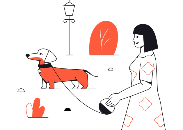 Dog walking  Illustration