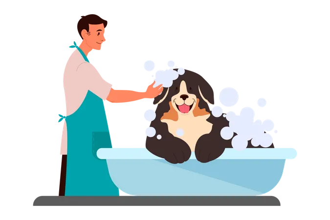 Dog washing service  Illustration