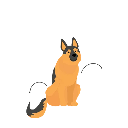 Pet And Fleas Concept Dog With Skin Parasites Dog With Fleas Flat Vector Cartoon Illustration Illustration
