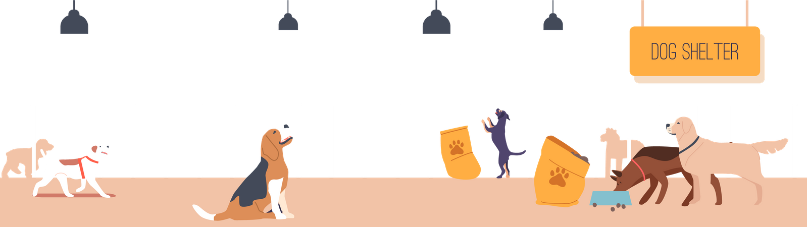 Dogs Shelter  Illustration