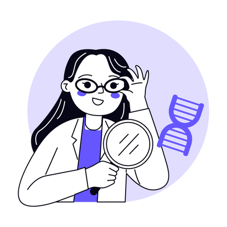 Doing DNA Research  일러스트레이션