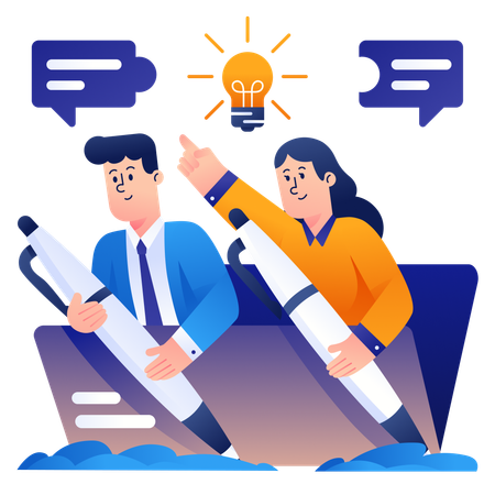 Doing partnership and reaching goals  Illustration