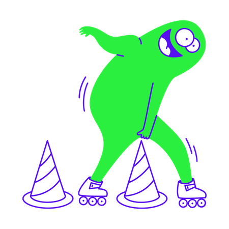Doing roller skating  Illustration