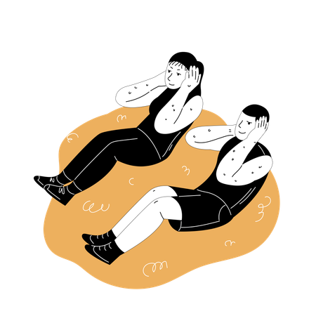 Doing Sit Ups  Illustration