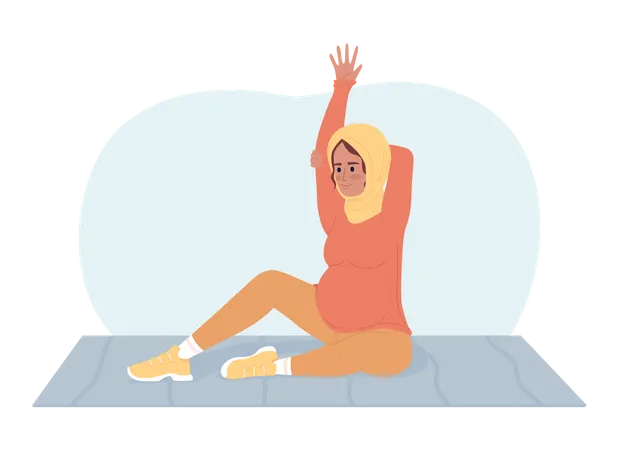 Doing stretches during pregnancy  Illustration