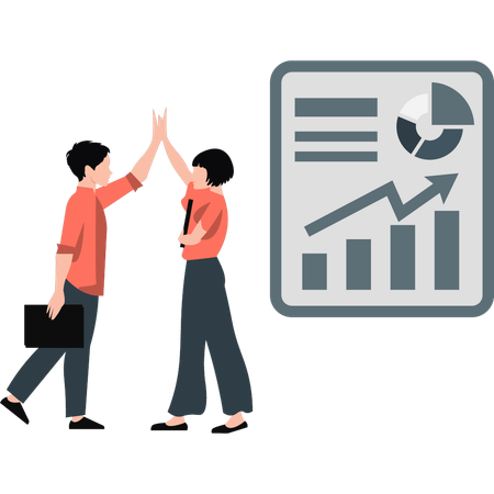 Dois agentes realizaram seu trabalho de travessia de gráfico  Illustration