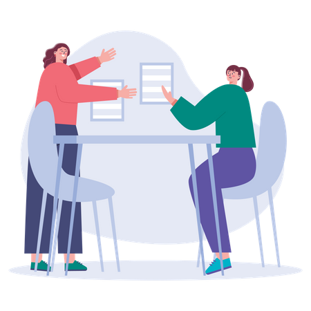 Dois amigos conversam entre si  Ilustração