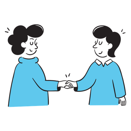 Dois empresários apertando as mãos  Ilustração