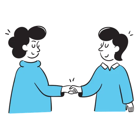 Dois empresários apertando as mãos  Ilustração