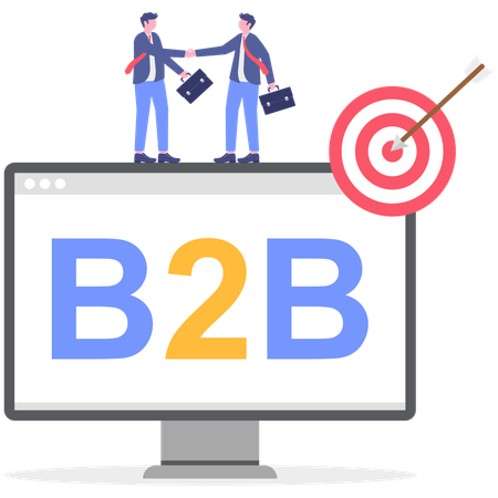 Dois empresários fazendo negócios entre empresas  Ilustração