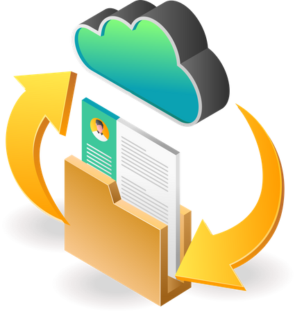 Dokument mit der Cloud synchronisieren  Illustration