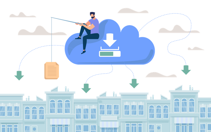 Dokumentenspeicherung in der Cloud  Illustration