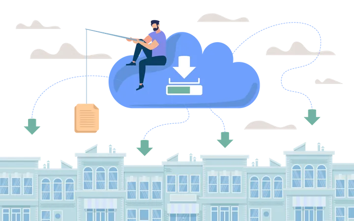 Dokumentenspeicherung in der Cloud  Illustration