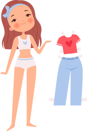 Doll with clothes Illustration
