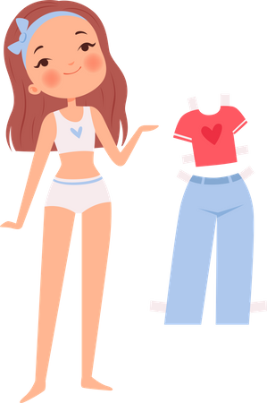 Doll with clothes  Illustration