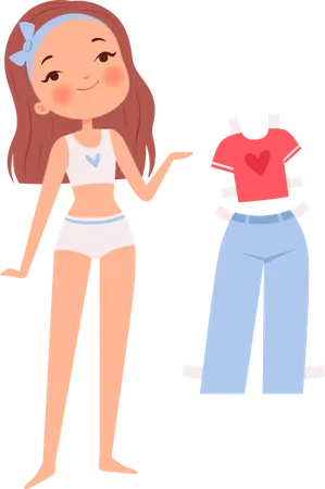 Doll with clothes  Illustration