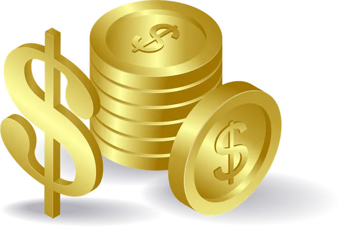 Dollar currency coin  Illustration