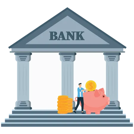 Dollar Deposit into Bank – Money Management  Illustration
