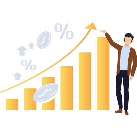 Dollar growth chart  Illustration