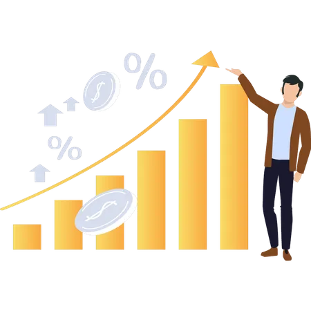 Dollar growth chart  Illustration