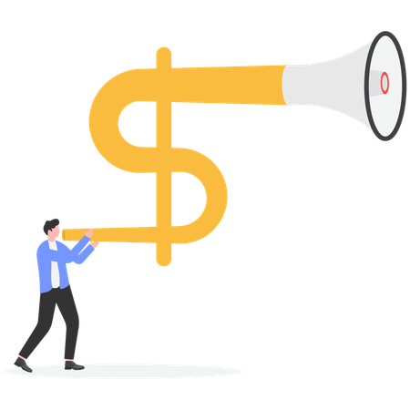 Dollar megaphone marketing  Illustration