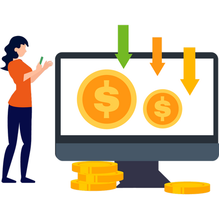 Dollar rate is decreasing  Illustration